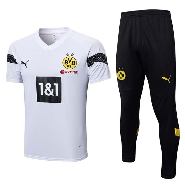Trikot Borussia Dortmund Komplett Set 2023-24 Weiß Schwarz